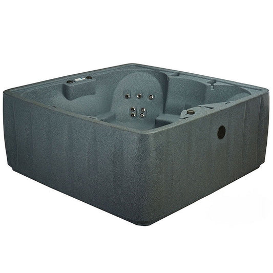 AquaRest Spas, powered by Jacuzzi Pumps AR-600 Elite 6 Person - 29 Jet Square Plug and Play Hot Tub with Ozonator - LED waterfall - Graystone